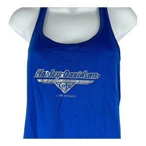 Harley-Davidson Cafe Las Vegas Womens Blue Racerback Tank Top Small